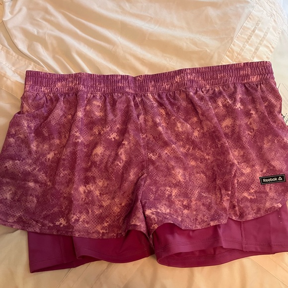 Reebok Pink Tie-Dye Athletic Shorts Lightweight - Picture 1 of 7